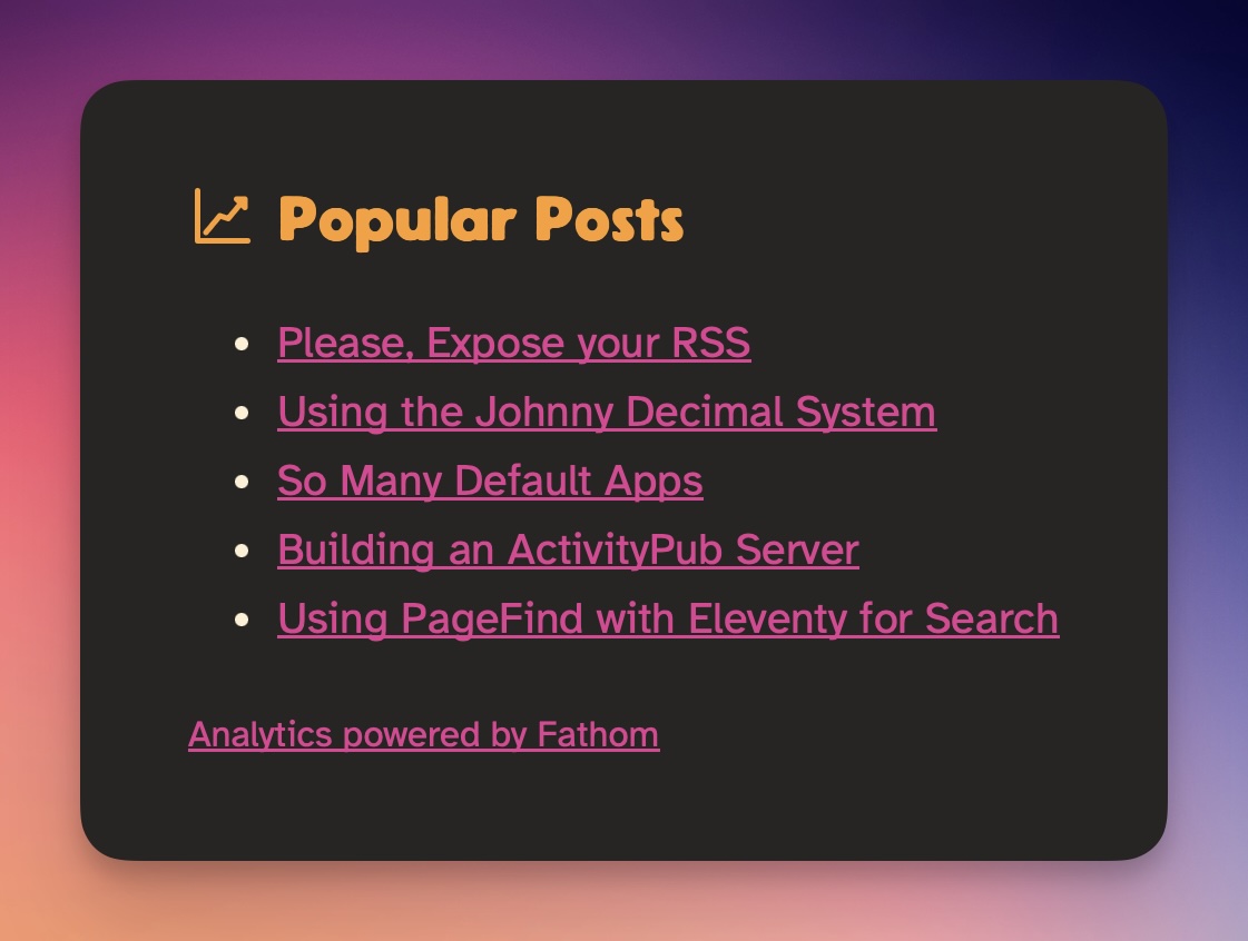 Popular Posts screenshot